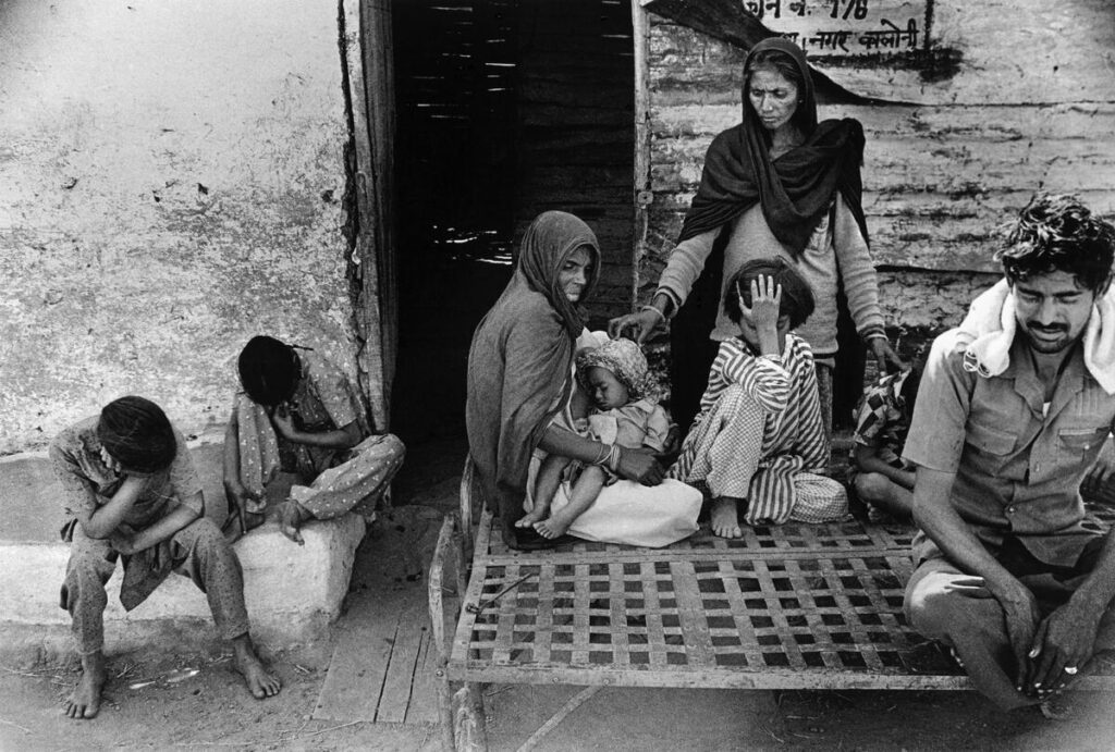 A family suffering from serious eye and lung damage.