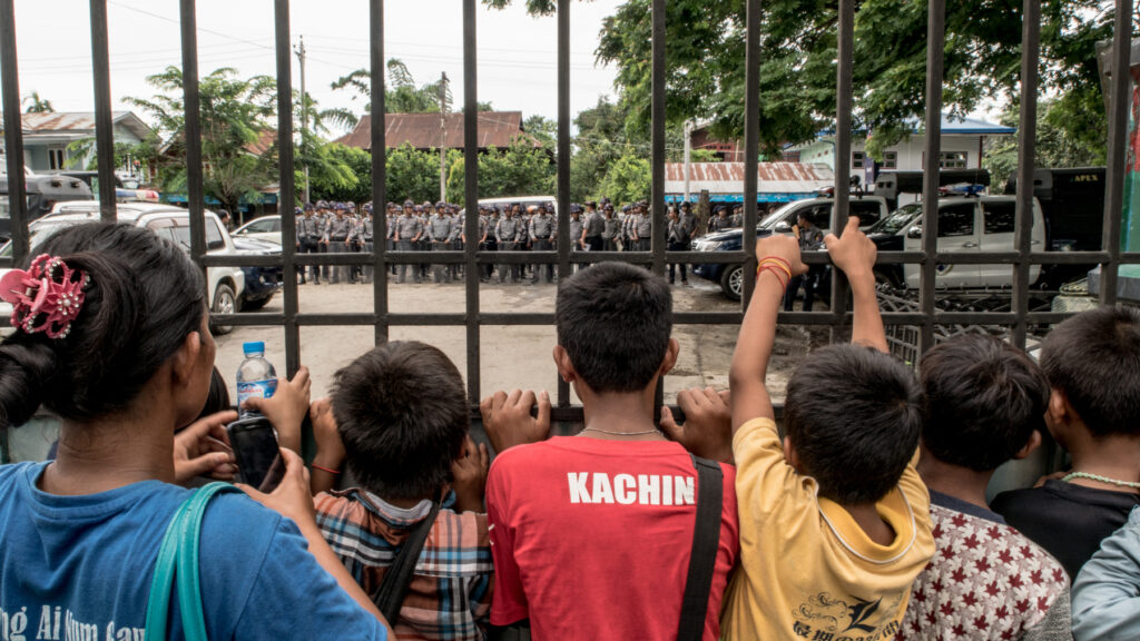 Demonstrators demanded a cease-fire during a protest marking the 7th anniversary of the resumed war in the Kachin region, held in Myitkyina Township on June 9, 2018.