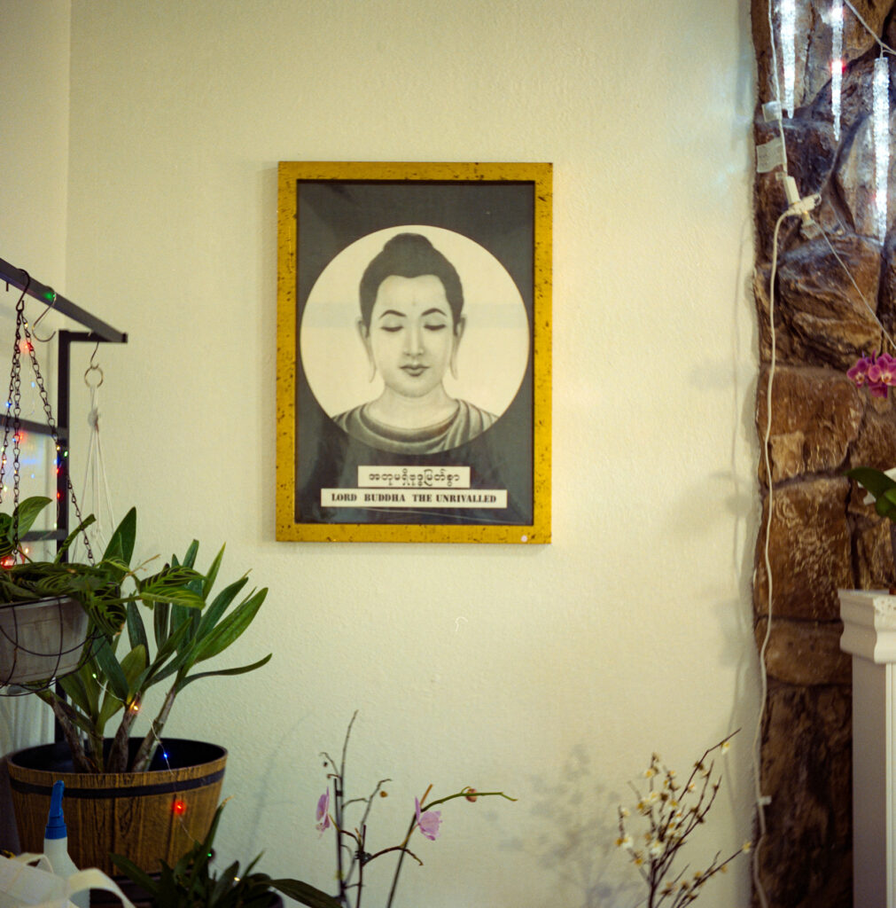 Illustrated poster of Buddha.